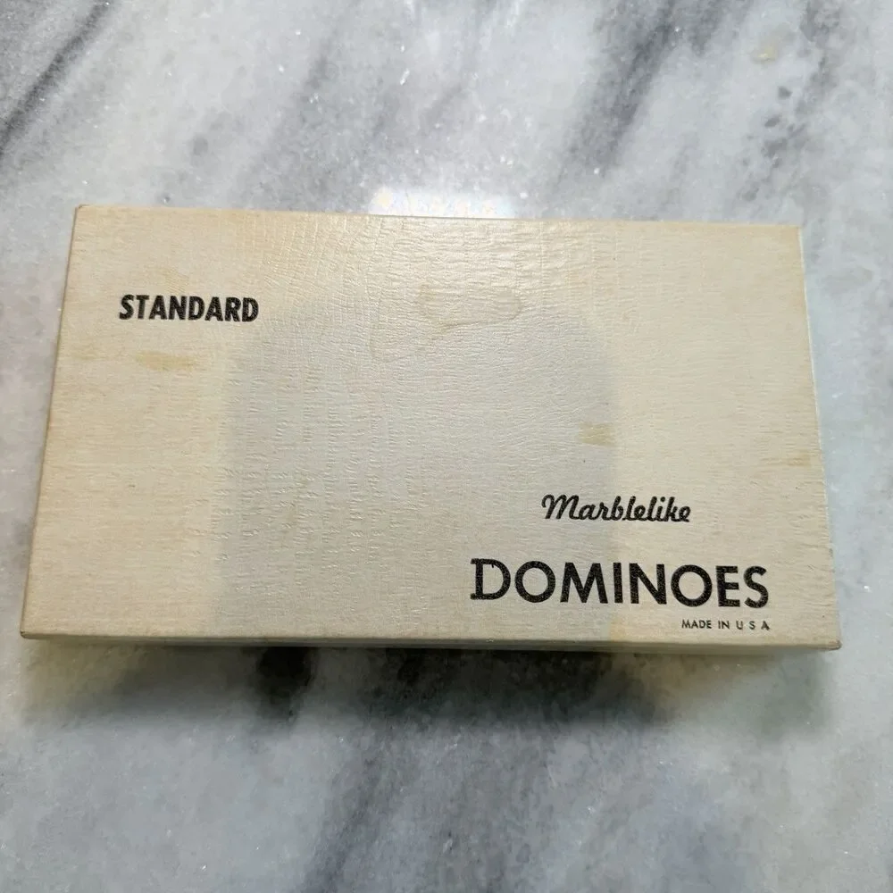 Vintage Marblelike Dominoes Puremco Boxed Set Bakelite?